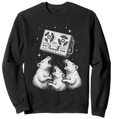 Cosmic Rats Listening to Reel to Reel Stereo Tape Sweatshirt
