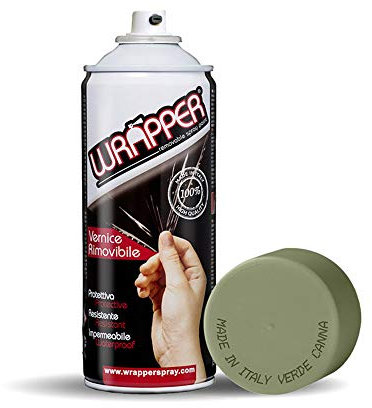 4R Quattroerre.it 16440 Wrapper Spray Verde Canna Opaco | Vernice Removibile per Carrozzeria | Pellicola Spray Protettiva UV e Anti-Graffio | Wrapping Liquido Made in Italy
