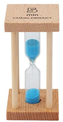 Mehrfarbige Sanduhr aus Holz für Heim und Schule. 5min blau