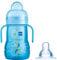 MAM Trainer+ Baby Cup | 1 Pack (1 x 220ml) | Suitable from 4+ Months for Independent Drinking | Comes with Free Fast Flow MAM Teat Size 3 | Spill-Free | Blue (Various Designs)
