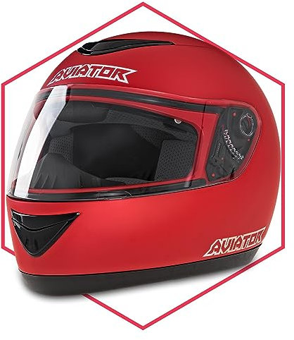 Integralhelm Mit Sonnenblende Rot Matt 61-62 Helm Motorradhelm Quad Klapphelm