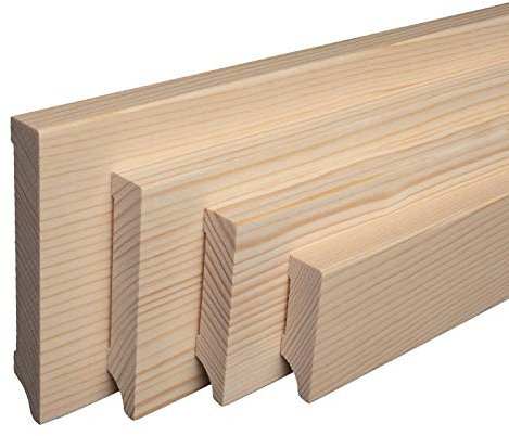 REESE | Massivholz-Sockelleisten | Fichte ROH | Weimarer Profil | 120mm Höhe