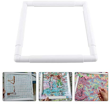 Quadratische Stickrahmen, Kunststoff Cross Stitch Hoop Nähen Hoop Stickerei Snap Frame Hoop für Stickerei Cross Stitch Quilting Needlepoint Tool(27.9×27.9cm)