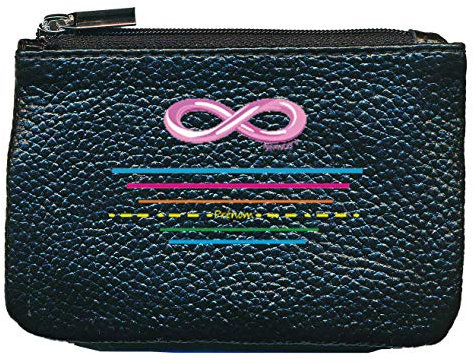 Syl'la Infini Porte Monnaie et cle en Cuir pour Femme Noir Personnalise avec prenom