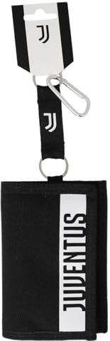 JUVENTUS Porte-monnaie Juve officiel à déchirure unisexe | BORSELLINO BIANCONERI avec crochet porte-clés pour supporter PTFJUT07