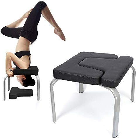 WUPYI2018 Yoga Inversionsstuhl, Yoga-Hocker, Yoga-Kopfstandbank, ideal für Workout, Stressabbau und Fitness, Schwarz