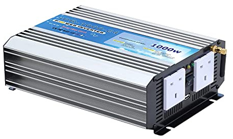 1000W pure sine wave AC power inverter 24V battery to 240V mains electricity (peak power 2000W) with wireless On/Off remote control