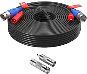 ZOSI 60ft Security CCTV Video Power Cables 4K 8MP 5MP 3MP 2MP 1080P 720P All-in-One,BNC Extension Security Wire Cord for Video Surveillance Camera DVR System with BNC RCA Connector