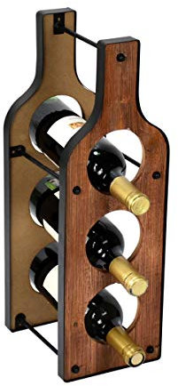 Porte-Bouteilles Vintage et Industriel, Modèle 3 Bouteilles, H 47,5 cm