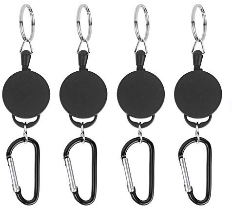RiToEasysports 4 pièces Porte-clés télescopique, Porte-clés rétractable créatif Anti-vol Porte-Mousqueton en Corde en Nylon pour Portefeuilles de téléphones Mobiles
