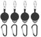 RiToEasysports 4-teiliger Teleskopschlüsselbund, Diebstahlschutz Kreativer einziehbarer Schlüsselring Nylon-Karabinerhalter für Mobiltelefone Wandercamping