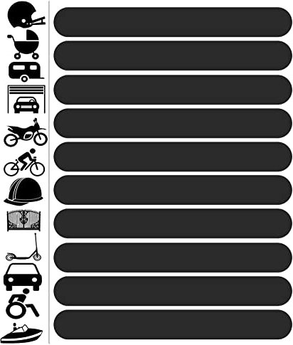Biomar Labs - Reflektoren Fahrrad - Reflektierende Aufkleber Reflexfolie Schwarz Stickers Set (10 Stück) - für Fahrrad Roller - Reflektoren Kinder Kinderwagen - Selbstklebende Folie D 61