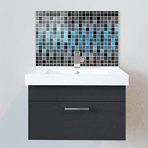 Bathroom Acrylic Splashbacks - Sink Splashbacks - by Premier Range - Pixel Wave in 45cm Wide x 40cm High with Glue