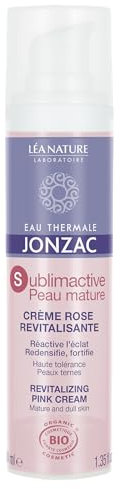 Eau Thermale Jonzac | Crema Rosa Rivitalizzante - Sublimactive Pelli Mature | Reattiva la luminosità - Redensifica - Rinforza | Rimodella i contorni del viso | Pelli opache | 99% di origine naturale|