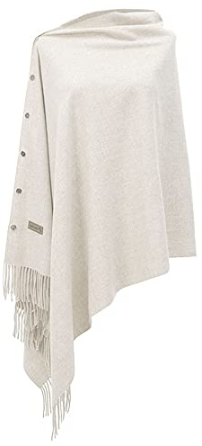 BOER Schals für Damen – Langer, weicher, warmer Damenschal im Winter mit Knöpfen, Strickschal im Wollstil mit Spinnquaste, Stola, Schals für Damen
