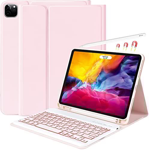 besky Keyboard case for iPad Pro 11 inch (4th generation) and Air Series products (Air 6th, 5th, 4th generation), with detachable wireless keyboard and pen holder