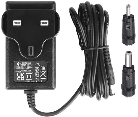 Security-01 AC to DC 15V 1A Power Supply Adapter, Plug 5.5mm x 2.1mm with Selectable 5.5mm x 2.5mm, 3.5mm x 1.35mm Connector Tips