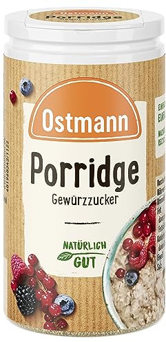 Ostmann Gewürze - Porridge Gewürzzucker | 60 g im Streuer | Aromatischer Mix mit Zimt & Kakao | Zum Würzen von Oatmeal, Milchreis und anderen süßen Spezialitäten | Vegan