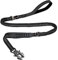 Raipult Bungee-Hundeleine, mittelgroße und große Hunde, kein Ziehen, Militär-K9-Arbeitsleine, ca. 1,2 bis 1,8 m, stoßdämpfend, Drehkarabiner (Frog Clip), gepolsterter Griff, Sicherheitsgurt, schwarz