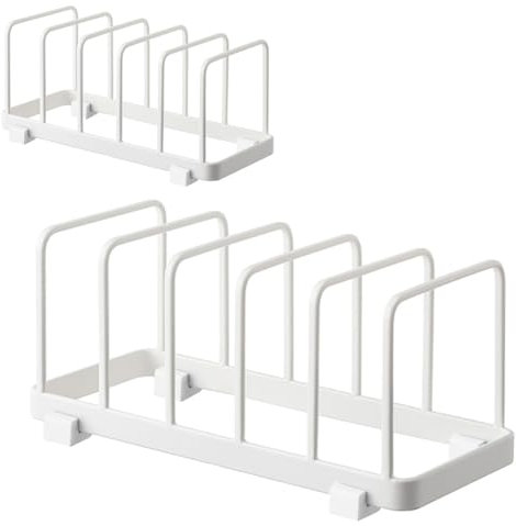 YunNasi Tellerständer, Tellerhalter für Küchenschrank, Abtropfgestell Geschirr für Backblech und Schneidebrett (Weiß, Large-2 Stück)