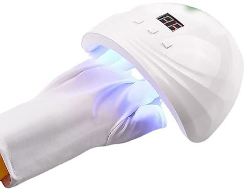 Tres pares de guantes resistentes a los rayos UV para el realce de uñas bronceado y protección solar para manos, guantes de fototerapia retroiluminados, aislados y filtrados para uñas.