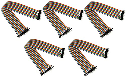 Kabelmeister - Jumper Wire/Drahtbrücken-Kabel - Stecker an Stecker (Male to Male) - 5er-SPAR-Set - 20cm - 40-Pin trennbare Adern für Arduino, Raspberry Pi, Banana Pi, Breadboad, Steckboard etc.