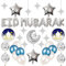 Eid Mubarak Ramadan Ballon deko, Muslim Ballon Girlande Kits, Eid Mubarak Banner, Eid Mubarak Aufhängen Banner für Muslim Eid Ramadan Mubarak Kareem Festival Party Dekoration