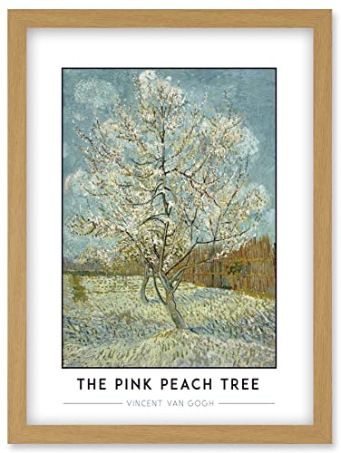 Wee Blue Coo Vincent Van Gogh The Pink Peach Tree Post-Impressionist Painting Artwork Framed Wall Art Print A4