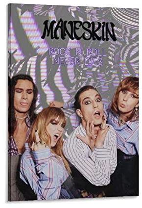HANYING Poster Måneskin Art Rock Band Leinwand Kunstdrucke Poster Foto Bild Malerei Poster Raumdekoration 60 x 90 cm
