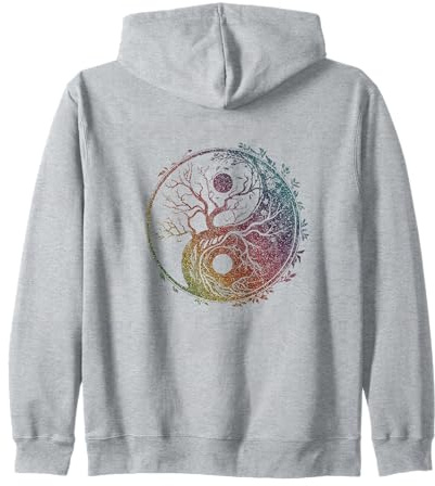 Yin Yang Symbol, Baum des Lebens, Tai Chi, Qigong, Yoga, Taoismus Kapuzenjacke