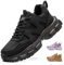 COOU Chaussure de Sécurité Femme Légère et Confortable Basket de Securite Respirante Antidérapante Chaussures de Travail Embout Acier C01 Noir/37