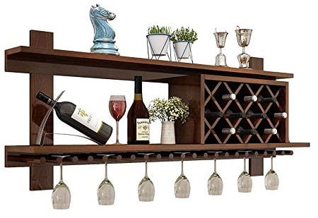 Portabottiglie Portabottiglie da Appendere a Parete in Legno Massello Portabottiglie da Appendere a Parete Portabottiglie da Vino Appeso a Parete Appeso Semplice e Moderno Portabottiglie Autoportante