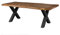 MASSIVMOEBEL24.DE | Freeform 5 - Baumtisch aus Sheeshamholz - Natur gebeizt | X-Beine in anthrazit matt | 240x100x77 | Massivholztisch Baumkantentisch Esstisch