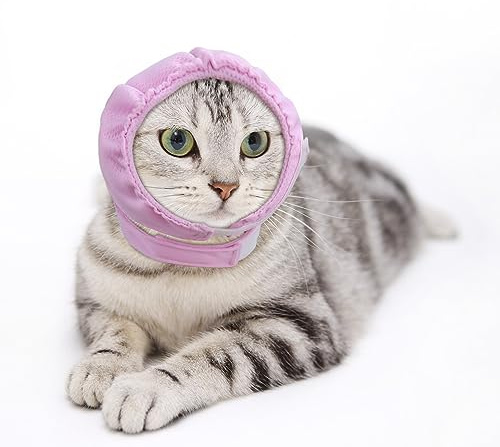 Cats Ear Cover Anxiety Relief Dog Calming Hood for Grooming and Bath Drying Cat Hood Earmuffs for Grooming Bathing Cat Neck and Ears Warmer Ear Muff