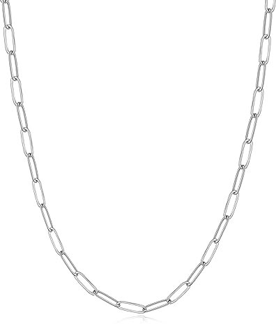 Philip Jones Silver Plated Small Link Paperclip Necklace