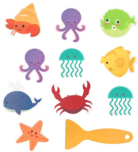 GYSRXS Pegatinas Antideslizantes Bañera Niños 10 Piezas Pegatinas Ducha Antideslizantes para Bebe con Rascador para Bañera,Suelo de Baño,Escaleras(Colorido)
