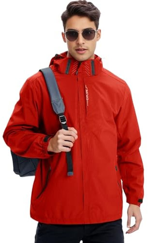 Covisoty Veste Coupe Vent pour Hommes Imperméable Veste, Blouson Hommes pluie léger coupe-vent pour la randonnée Voyage