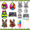 Shinybox Ostern Basteln Kinder, 12 Stück Bastelset Ostern Fenster, DIY Ostern Bastelset Deko, Osterndeko zum Basteln, Bastelvorlagen Fensterbilder für Jungen Mädchen Fenster und Raumdekoration
