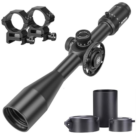 SPINA OPTICS Lunette 6-24x50 FFP II première Lunette de visée à Plan Focal avec Treillis de précision mrad et visière (avec Support 20mm)