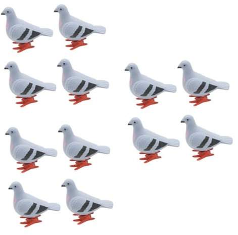 HEMOTON 12 STK Uhrwerk Taube Kinderspielzeug Taube Uhrwerk Spielzeug Uhrwerk-Vogel-Spielzeug Wo Haargummis Aufziehbares Taubenspielzeug Uhrwerk Spielzeug für Kinder künstlich Statue Eier