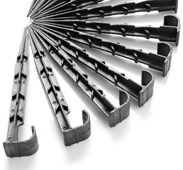 Gartenheringe für Tropfbewässerungslinie, Weinrohr, Tropfschlauch, robuste Kunststoff-Landschaftsbaupfähle, Anti-Zieh-Gartenanker, universell (Bewässerungsheringe, 15 cm, 50)