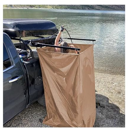 Meoky Tienda de Ducha portátil Tienda de campaña para Coche Plegable y almacenada en el Techo de la Tienda,A