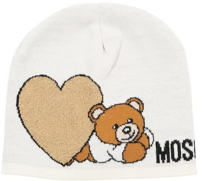 Moschino Damen Teddy Bear M�TZE White