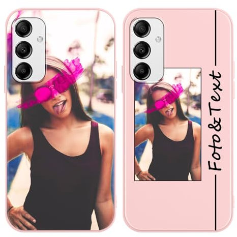 Yoedge Coque Personnalisée pour Samsung Galaxy A35 5G 6,6, Personnalisable Housse Étuis avec Photo Image Texte Etui, Ultra Mince TPU Silicone Antichoc Protection Cover pour Samsung A35 5G, Rose