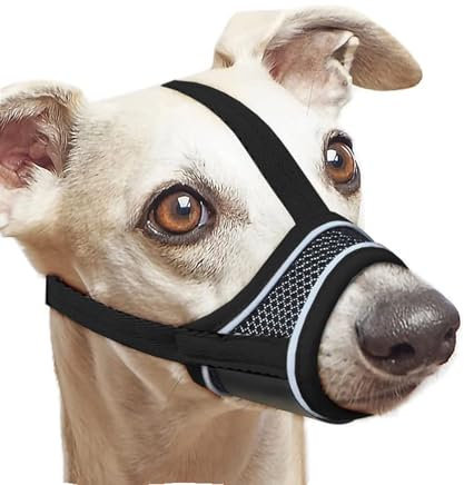 Dratenger Hunde Maulkorb, Nylon-Maulkorb Für Hunde Verstellbares Gurtband Geeignet für Maulkörbe von mittleren und großen Hunden Verhinderung von Bellen, Beißen und Kauen (L)