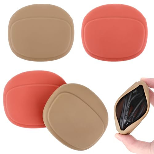 Piriuuo 4 Stück Silikon Mini Tasche, Kopfhörer Tasche Tragbare Aufbewahrungstasche Set Kopfhörer-Organizer Weiche Kopfhörer Case Wasserdicht Klein Aufbewahrungstasche für USB Ladekabel Headsets