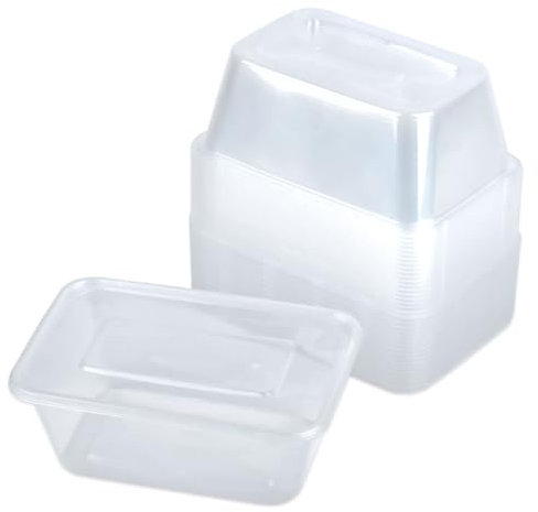 FOROREH 25 Piezas Contenedores de Almacenamiento de Alimentos, 1000ml Reutilizable Cajas de Plástico para Preparar Comidas Sin BPA Contenedores de Comida para Llevar a Prueba de Fugas con Tapas