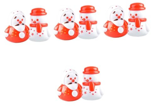 Happyyami 4 Sätze Becher-schneemann-Statue Schneemann-Dekorationen Mini-schneemann- Mini Schneemänner Weihnachtliche Wackelfigur Mini-schneemann-Statue Wackeln Plastik 2 Stück * 4