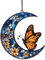 Attrape-soleil en forme de papillon et de lune de fleurs, décoration de jardin en acrylique pour l'intérieur et l'extérieur