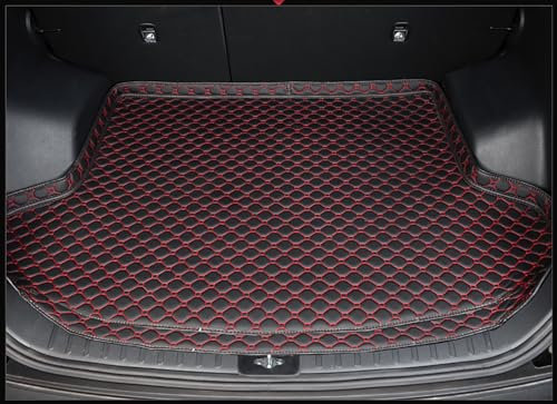 StRoux Coche Alfombrillas Maletero para Audi A5 Sportback 2016-2023, Personalizada Cuero Trasero Carga Bandeja Esteras Alfombra AntiarañAzos Moquetas Protectora Accesorios,C/Black-Red